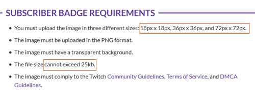 Twitch Sub Badge Size